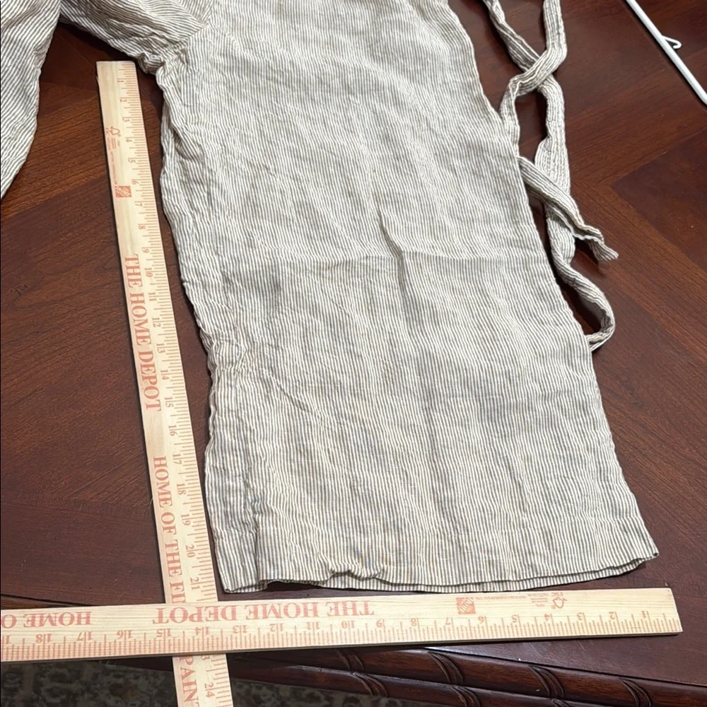 J. Crew striped Linen belted Jumpsuit with Spaghetti Straps and Wide-Leg Design